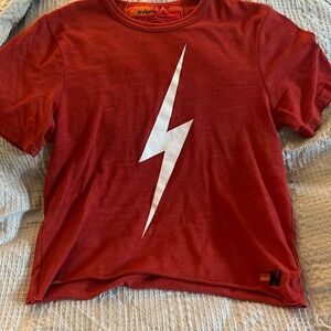 Red aviator nation boyfriend tee